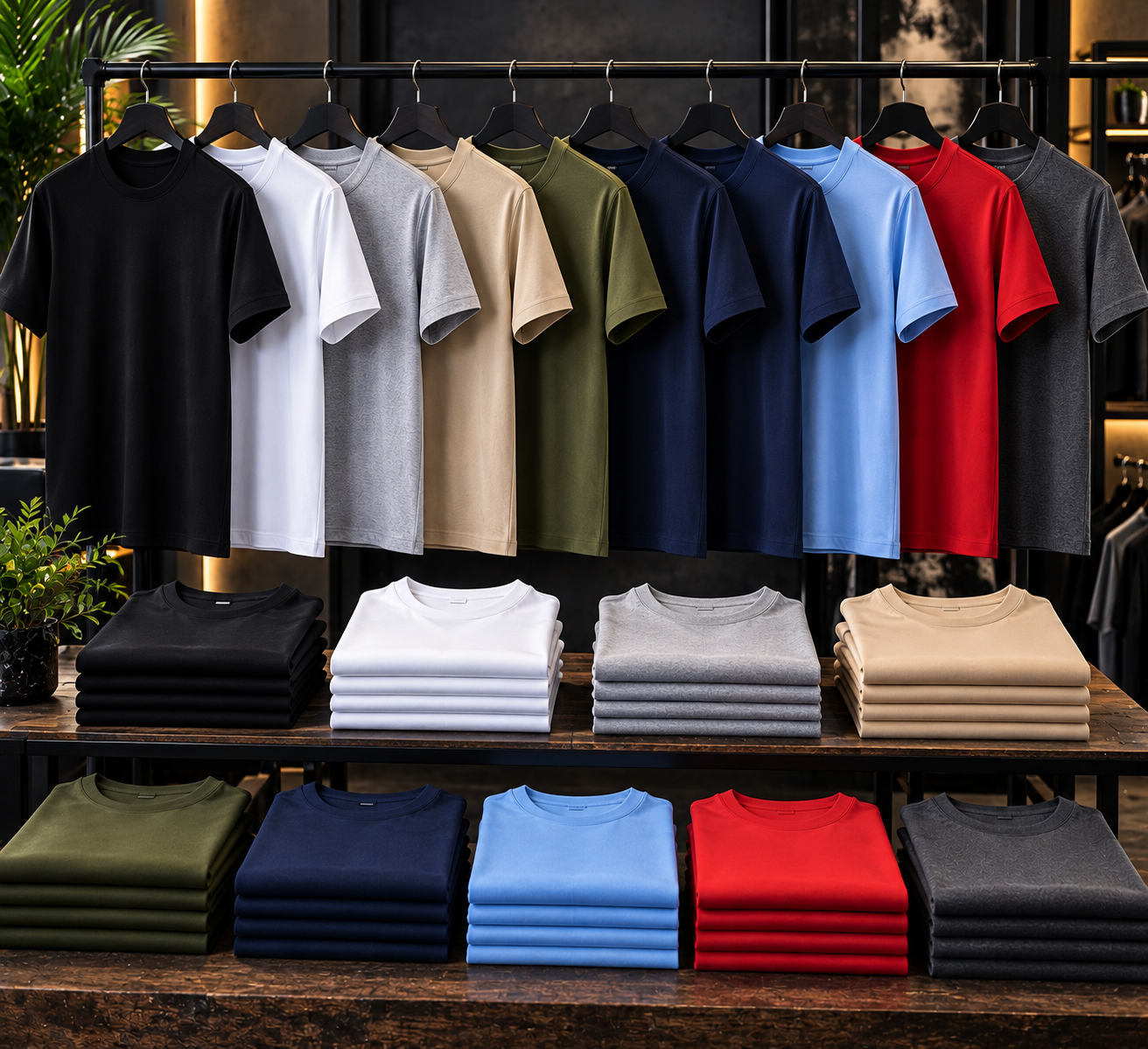 T-shirt Basis met borst opdruk